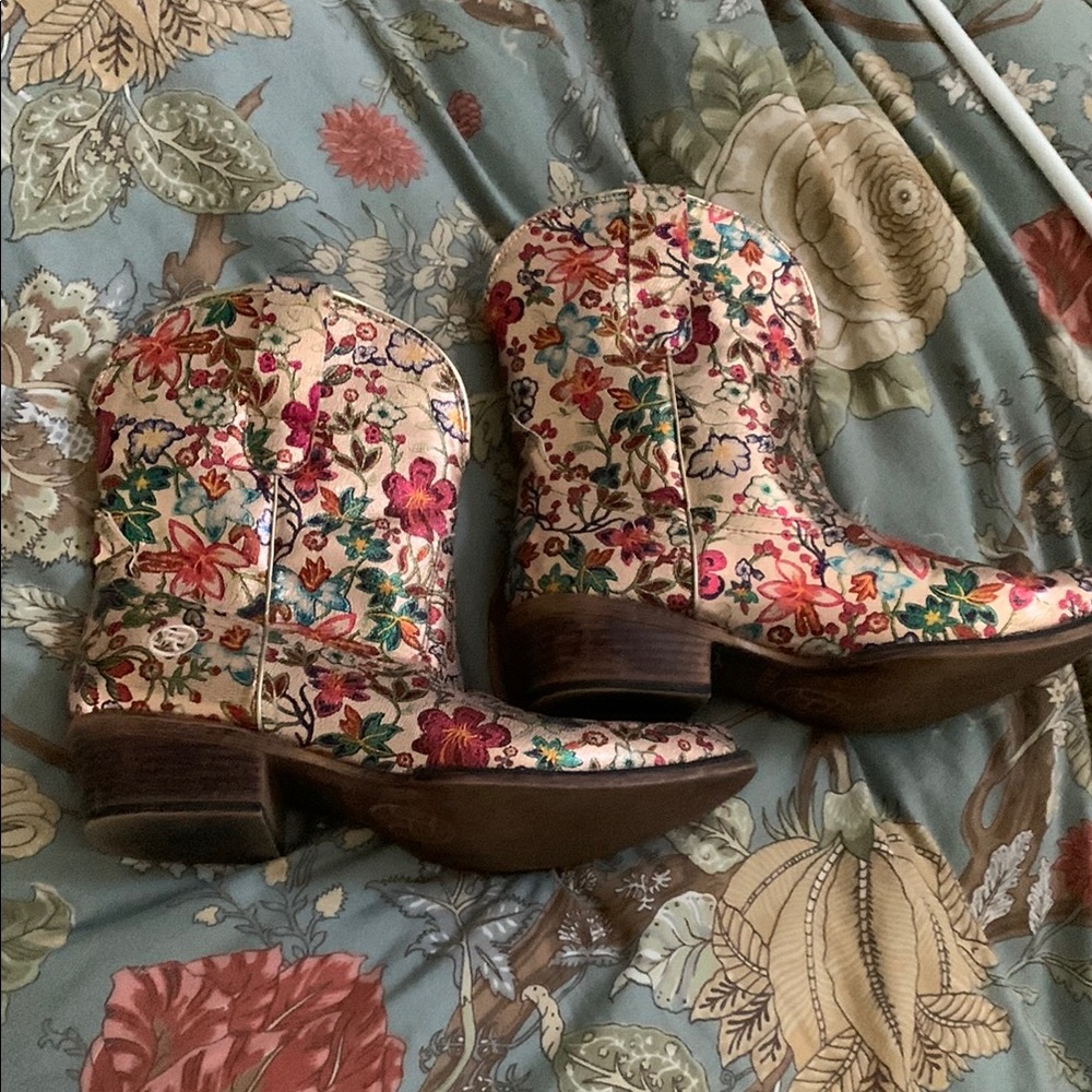 Roper Floral Ankle Boots - Multicolor